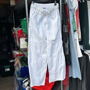 Women's White Linen Pants
